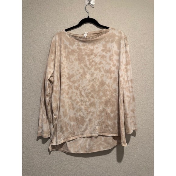 Lululemon Back In Action long sleeve Marmoleado Tie Dye White Opal Cafe Au Lait - Picture 2 of 10